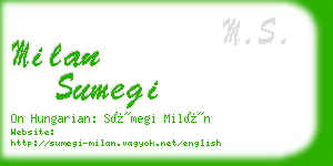 milan sumegi business card